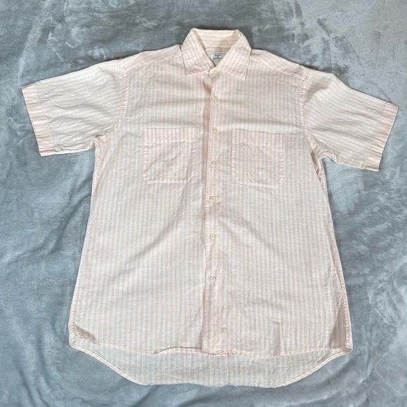 Maus & Hoffman Other - Vintage Maus & Hoffman Cotton Striped Button Shirt Mens Medium Pink 80s